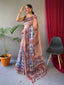 Kalanandi Cotton Kalamkari Printed Saree Light Salmon Clothsvilla