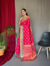 Load image into Gallery viewer, Kutch Patola Silk Woven Saree Hot Pink Clothsvilla