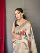 Load image into Gallery viewer, Silver Grey Saree in Pure Chanderi Banarasi Silk Clothsvilla