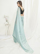 Load image into Gallery viewer, Ice Blue Ready to Wear One Minute Saree In Satin Silk ClothsVilla