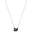 Iconic Swan Pendant Black, Rose-gold tone plated Brass Swarovski Zirconia Brass Pendant Set ClothsVilla