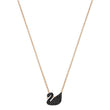Load image into Gallery viewer, Iconic Swan Pendant Black, Rose-gold tone plated Brass Swarovski Zirconia Brass Pendant Set ClothsVilla
