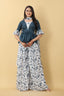 Imposing Teal Blue With White Color Bandhani Printed Plazzo Suit Clothsvilla