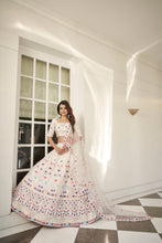 Load image into Gallery viewer, Impressive White Thread Embroidered Silk Party Wear Lehenga Choli ClothsVilla