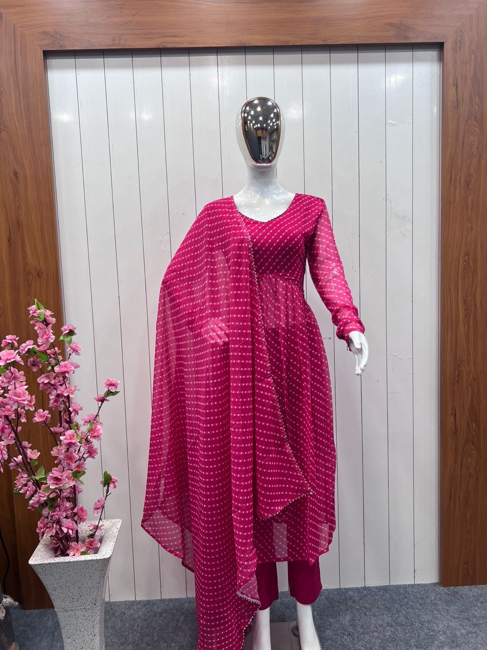 Indian Pakistani Georgette New Kurti Suit Kurta Pant Dupatta Dress Salwar Kameez Clothsvilla