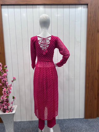 Indian Pakistani Georgette New Kurti Suit Kurta Pant Dupatta Dress Salwar Kameez Clothsvilla
