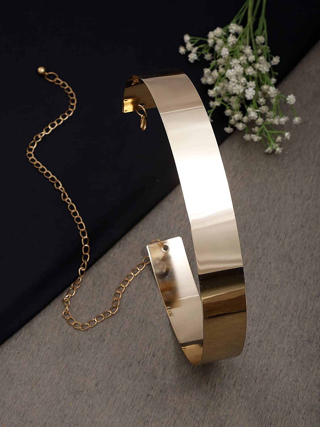Indian Saree Gown Hip Waist Polished Plain Mirror Metal Chain Belt for Women Secondary image