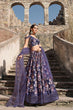 Load image into Gallery viewer, Indian Ethnic Wear Purple Georgette Embroidered with Printed Lehenga Choli ClothsVilla.com