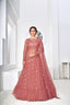 Irresistible Dusty Pink Thread With Sequins Embroidered Net Wedding Lehenga Choli ClothsVilla