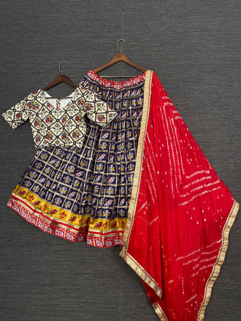 Navy Blue Color Jacquard Patola Navratri Ghaghara Choli Clothsvilla Main image