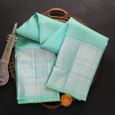 Tempting Firozi Soft Silk Saree With Dalliance Blouse Piece KP Main image
