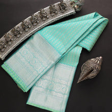 Load image into Gallery viewer, Tempting Firozi Soft Silk Saree With Dalliance Blouse Piece KP