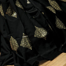 Load image into Gallery viewer, Quintessential Black Soft Silk Saree With Attractive Blouse Piece KP