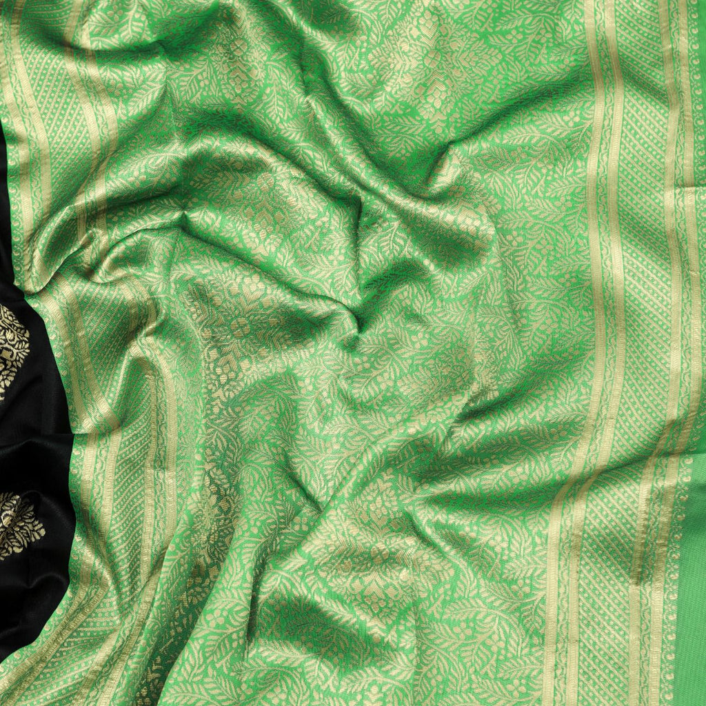 Quintessential Black Soft Silk Saree With Attractive Blouse Piece KP