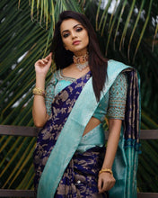 Load image into Gallery viewer, Splendiferous Blue Soft Silk Saree With Smart Blouse Piece KP