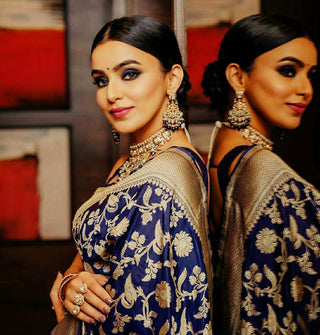 Phenomenal Blue Soft Banarasi Silk Saree With Girlish Blouse Piece KP