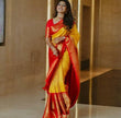 Load image into Gallery viewer, Serendipity Yellow Soft Banarasi Silk Saree With Exuberant Blouse Piece KP