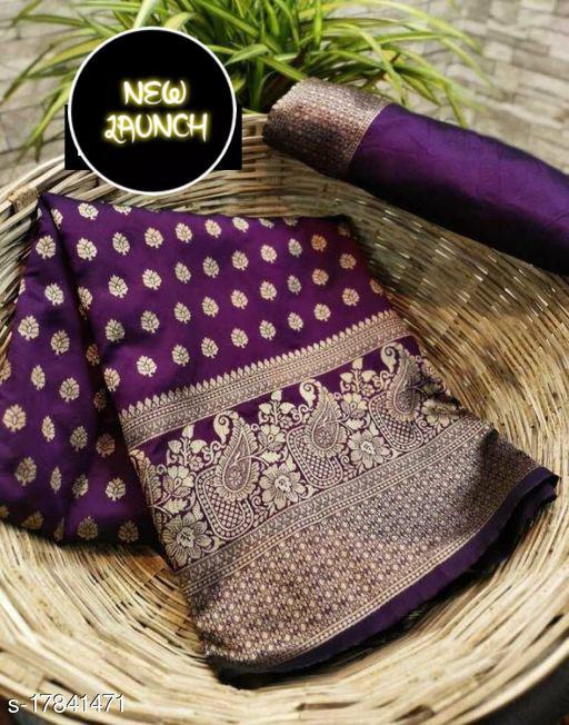 Scrumptious Purple Soft Banarasi Silk Saree With Bewitching Blouse Piece KP