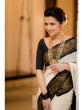 Load image into Gallery viewer, Twirling Off White Soft Banarasi Silk Saree With Panoply Blouse Piece KP