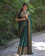 Load image into Gallery viewer, Amiable Dark Green Soft Silk Saree With Dazzling Blouse Piece Shriji