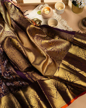 Load image into Gallery viewer, Tempting Wine Soft Banarasi Silk Saree With Luxuriant Blouse Piece KP