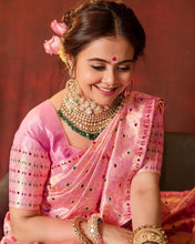 Load image into Gallery viewer, Propinquity Pink Soft Silk Saree With Flaunt Blouse Piece KP