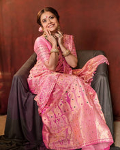 Load image into Gallery viewer, Propinquity Pink Soft Silk Saree With Flaunt Blouse Piece KP