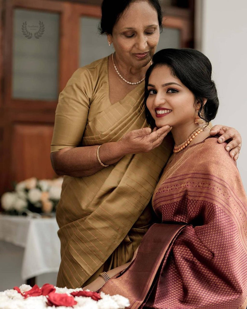 Mellifluous Maroon Soft Silk Saree With Demure Blouse Piece KP