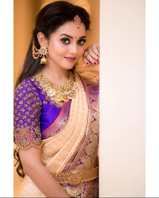 Groovy Peach Soft Silk Saree With Angelic Blouse Piece KP