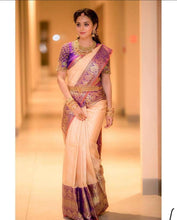 Load image into Gallery viewer, Groovy Peach Soft Silk Saree With Angelic Blouse Piece KP