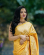 Load image into Gallery viewer, Glittering Yellow Soft Banarasi Silk Saree With Sensational Blouse Piece KP