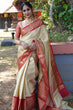 Load image into Gallery viewer, Excellent Beige Soft Silk Saree With Flaunt Blouse Piece KP