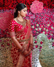 Load image into Gallery viewer, Divine Red Soft Banarasi Silk Saree With Angelic Blouse Piece KP