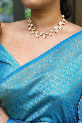 Admirable Firozi Soft Silk Saree With Excellent Blouse Piece KP