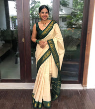 Load image into Gallery viewer, Unequalled Off White Soft Silk Saree With Angelic Blouse Piece KP
