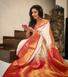 Load image into Gallery viewer, Admirable Beige Soft Banarasi Silk Saree With Unique Blouse Piece KP