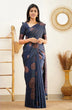 Load image into Gallery viewer, Lagniappe Navy Blue Soft Silk Saree With Engaging Blouse Piece KP