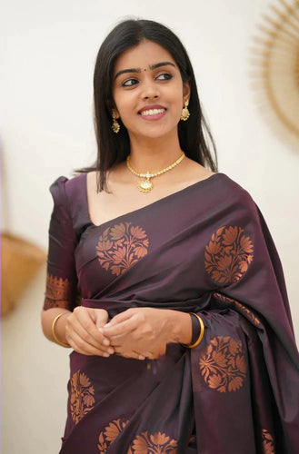 Chatoyant Purple Soft Silk Saree With Scrumptious Blouse Piece KP