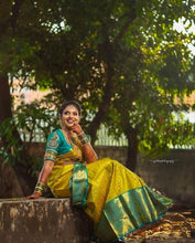 Load image into Gallery viewer, Flaunt Yellow Soft Silk Saree With Energetic Blouse Piece KP