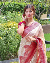 Load image into Gallery viewer, Artistic Beige Soft Silk Saree With Divine Blouse Piece KP