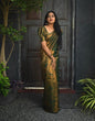 Load image into Gallery viewer, Luxuriant Dark Green Soft Silk Saree With Comely Blouse Piece KP
