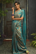 Load image into Gallery viewer, Tremendous Sky Soft Silk Saree With Incredible Blouse Piece KP