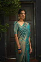 Load image into Gallery viewer, Tremendous Sky Soft Silk Saree With Incredible Blouse Piece KP