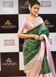 Load image into Gallery viewer, Elaborate Dark Green Soft Silk Saree With Redolent Blouse Piece KP