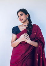 Load image into Gallery viewer, Propinquity Wine Soft Silk Saree With Amiable Blouse Piece KP