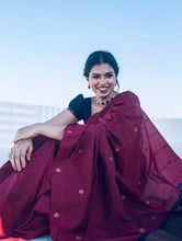 Load image into Gallery viewer, Propinquity Wine Soft Silk Saree With Amiable Blouse Piece KP