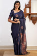 Load image into Gallery viewer, Amazing Navy Blue Soft Silk Saree With Energetic Blouse Piece KP