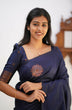 Load image into Gallery viewer, Amazing Navy Blue Soft Silk Saree With Energetic Blouse Piece KP