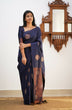 Load image into Gallery viewer, Amazing Navy Blue Soft Silk Saree With Energetic Blouse Piece KP