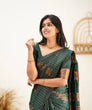 Load image into Gallery viewer, Precious Dark Green Soft Silk Saree With Classy Blouse Piece KP